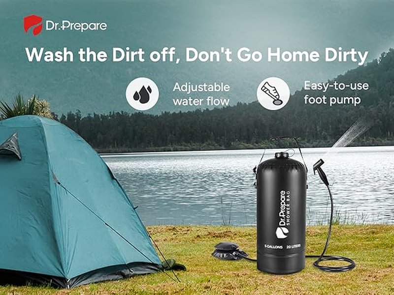 Dr. Prepare 5 Gallons Portable Shower for Camping, 