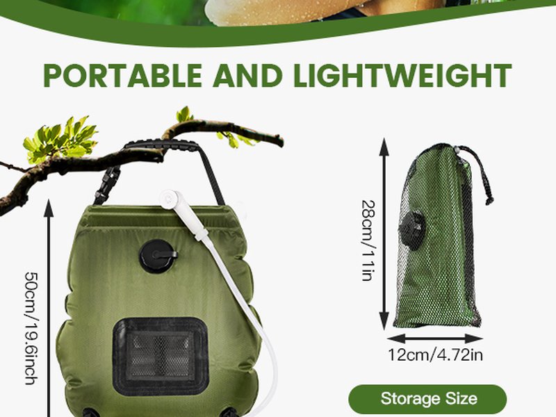 Solar Shower Bag | 5 Gal/20L Solar Heating Camping Shower Bag
